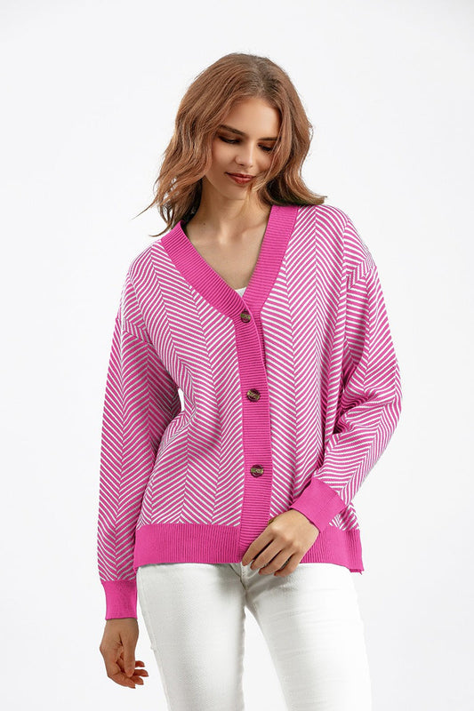 Long Sleeve Loose Knit Cardigan Sweater