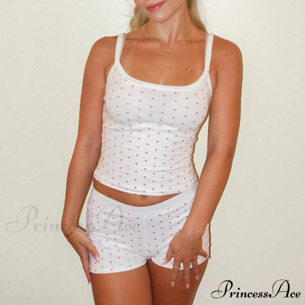 Affection Bow Pajama Crop Top white / S croptop-250223