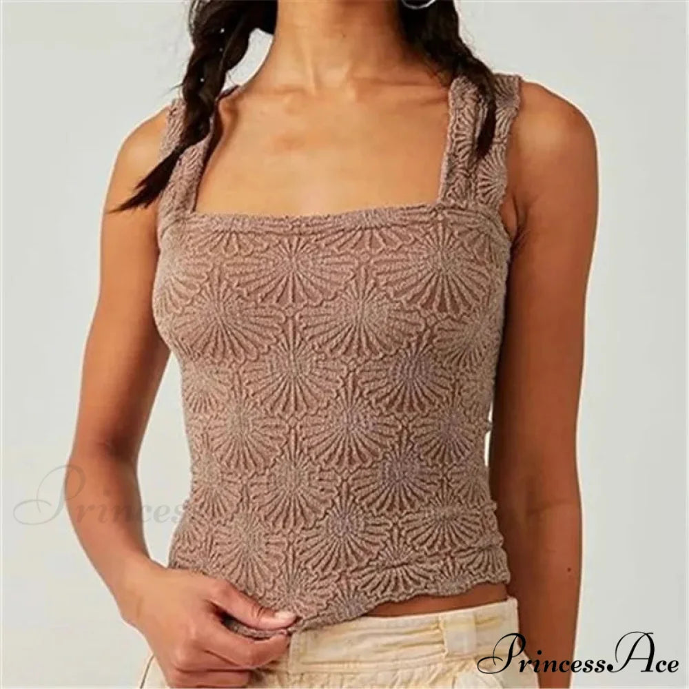 Affectionate Correspondence Square Crop Top brown / S croptop-250223