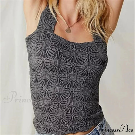 Affectionate Correspondence Square Crop Top grey / S croptop-250223