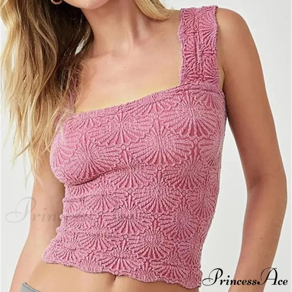 Affectionate Correspondence Square Crop Top pink / S croptop-250223