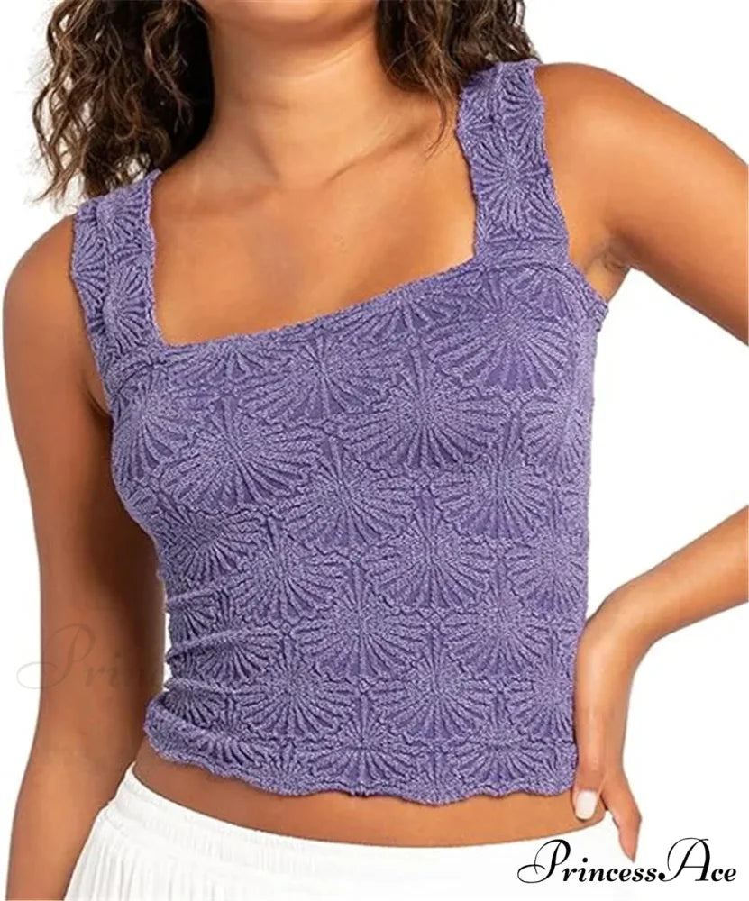 Affectionate Correspondence Square Crop Top purple / S croptop-250223