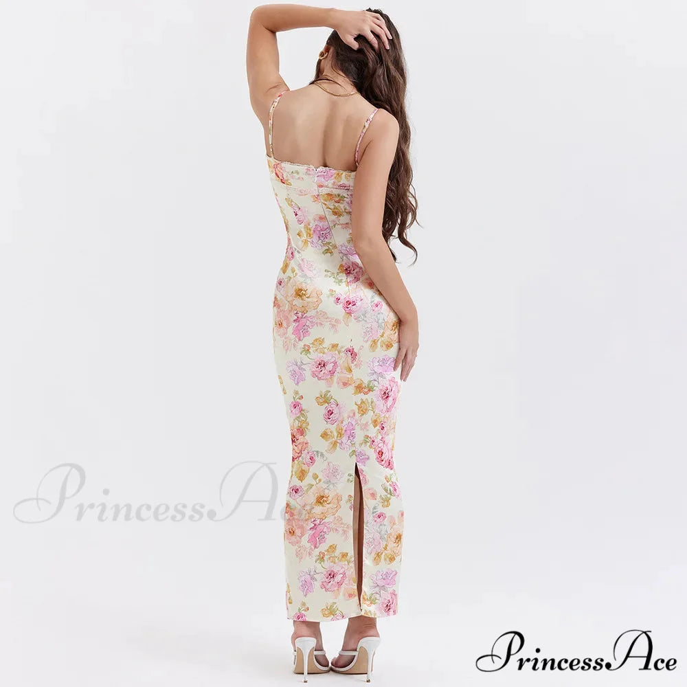 Agness Floral Stylish Maxi Bodycon Dress