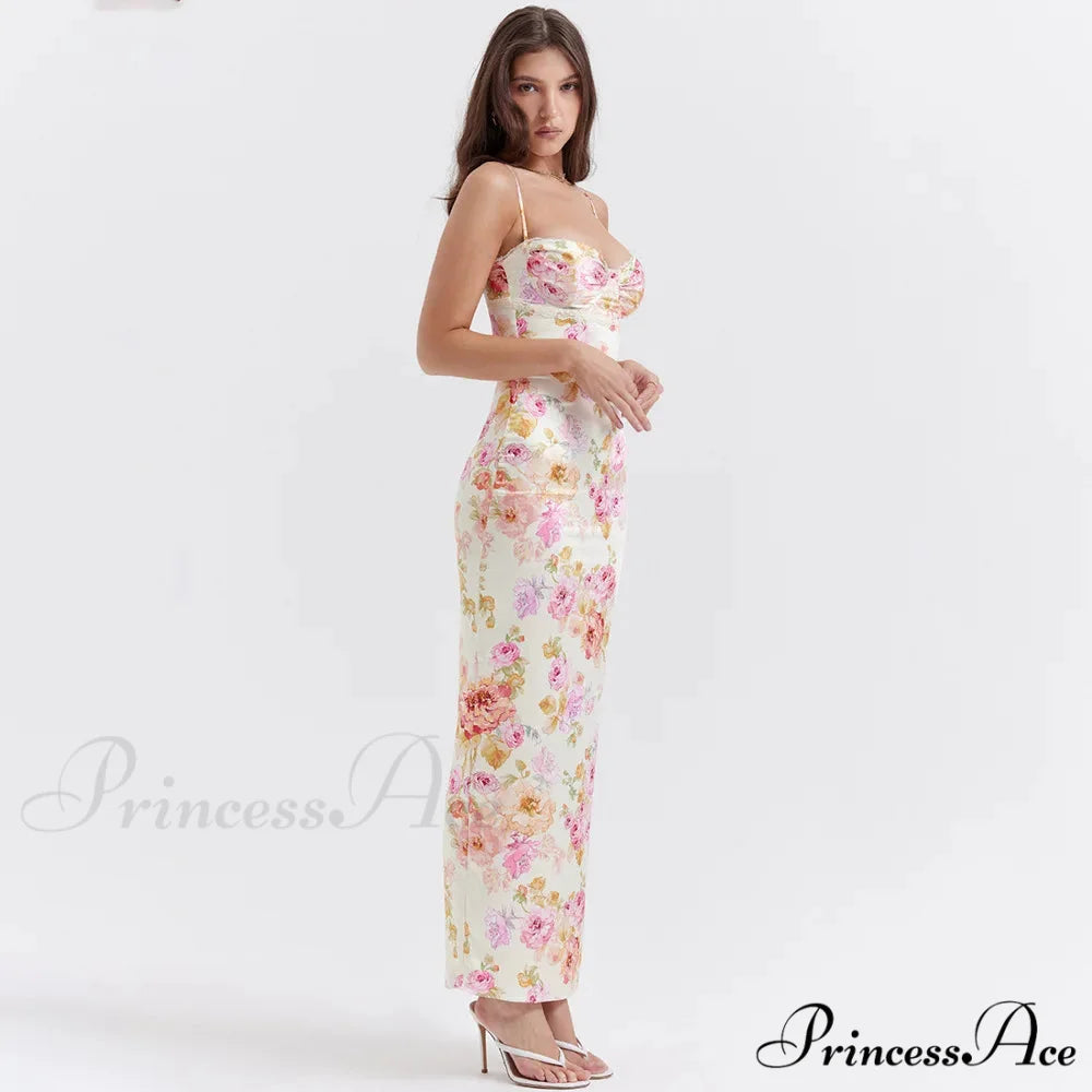 Agness Floral Stylish Maxi Bodycon Dress