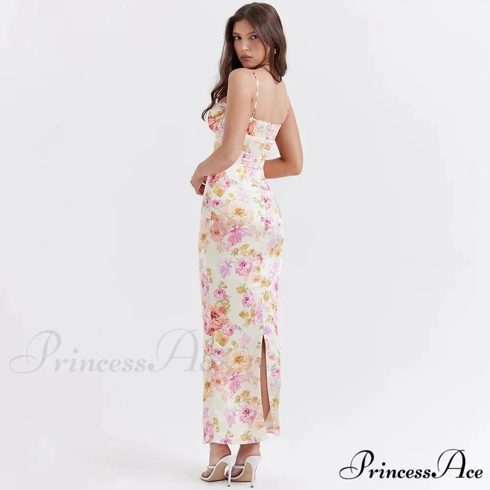 Agness Floral Stylish Maxi Bodycon Dress
