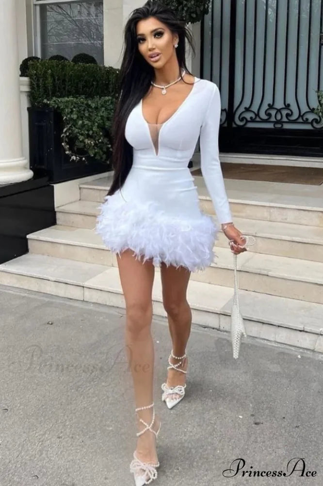 Aina Feather Stylish Bandage Dress