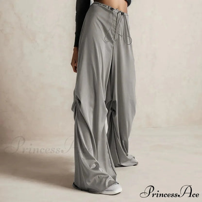 Airy Chiffon Culotte Broad Trousers pants-241228