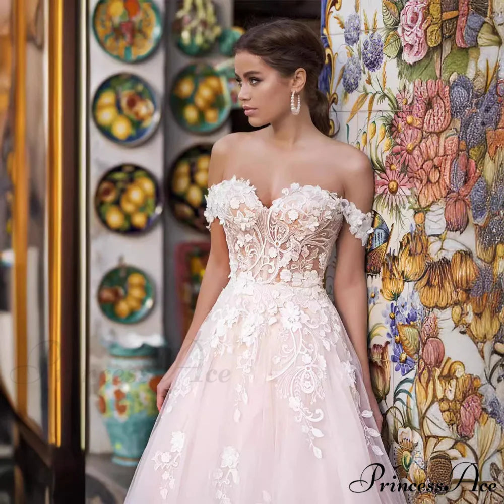 Airy Lace Extended Train Wedding Gown weddingdress-250223