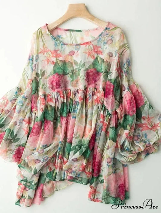 AIYA FLORAL BLOUSE - Plus Size