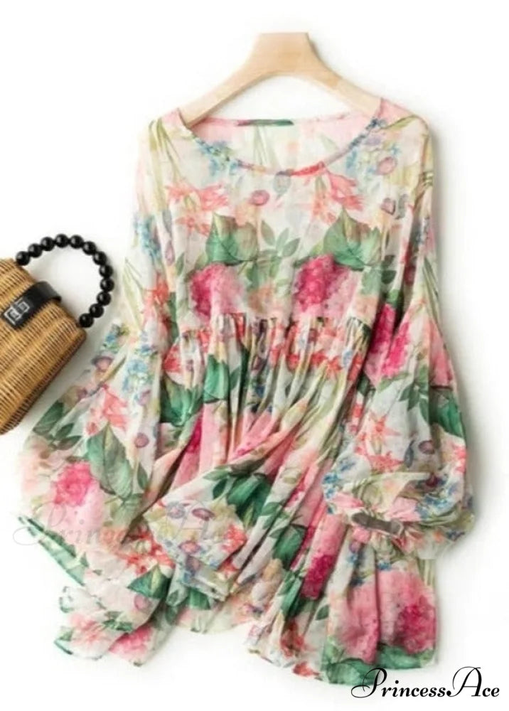 AIYA FLORAL BLOUSE - Plus Size M / Floral