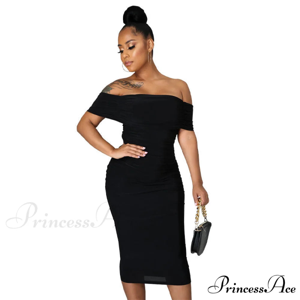 Alani Formal Off Charming The Shoulder Dress Black / S