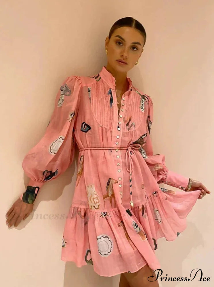 Alemais Cleo Smock Charming Mini Dress in Pink 16 Days / 2 / XS / Pink