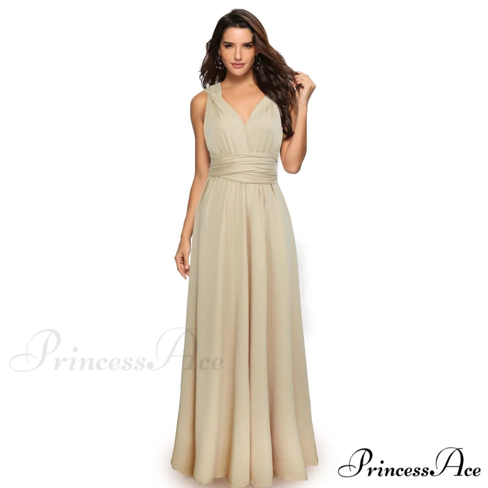 Alexandra Satin Lace Charming Back A-Line Dress Champagne / S