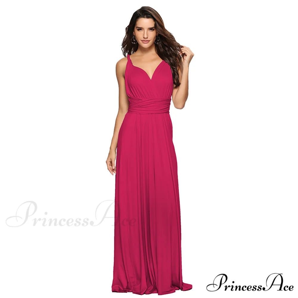 Alexandra Satin Lace Charming Back A-Line Dress Rose Red / S