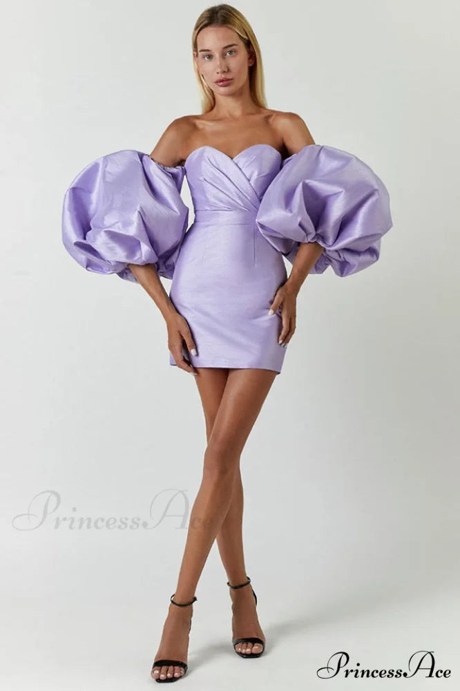 Alexandrine Puff Stylish Sleeve Mini Dress