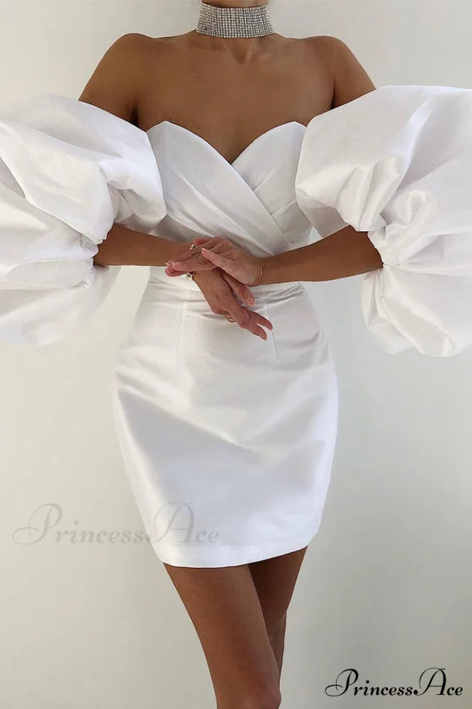 Alexandrine Puff Stylish Sleeve Mini Dress