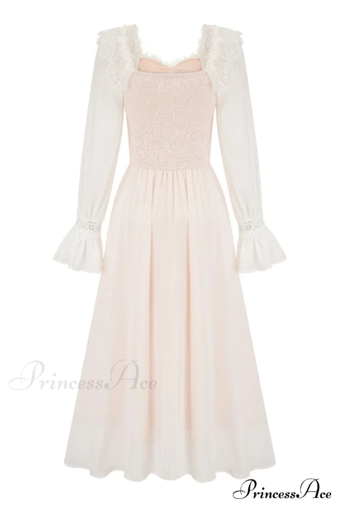 Aliana Floral Hollow Charming Long Sleeve Dress