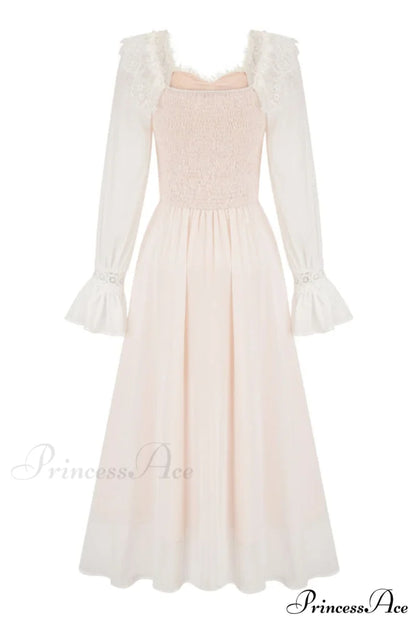 Aliana Floral Hollow Charming Long Sleeve Dress