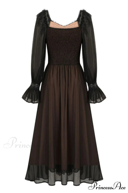 Aliana Floral Hollow Charming Long Sleeve Dress