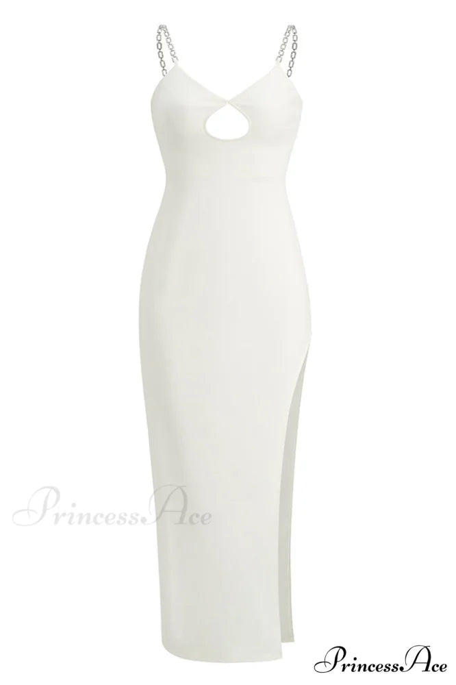 All About Love Charming Chain Sling Dress XS / White