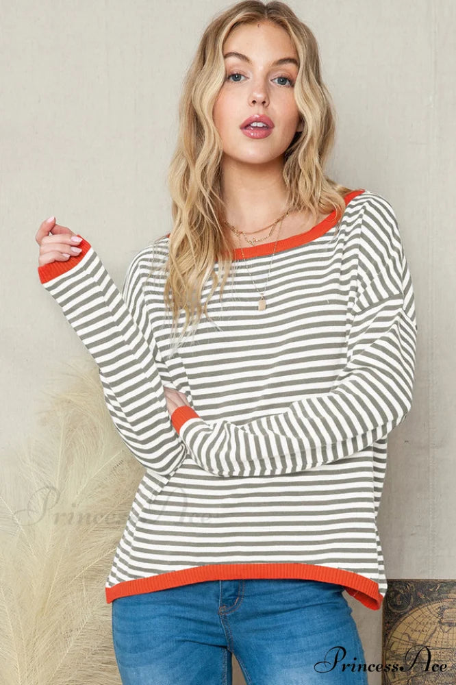 All Around The Charming Way Striped Top S / 3#