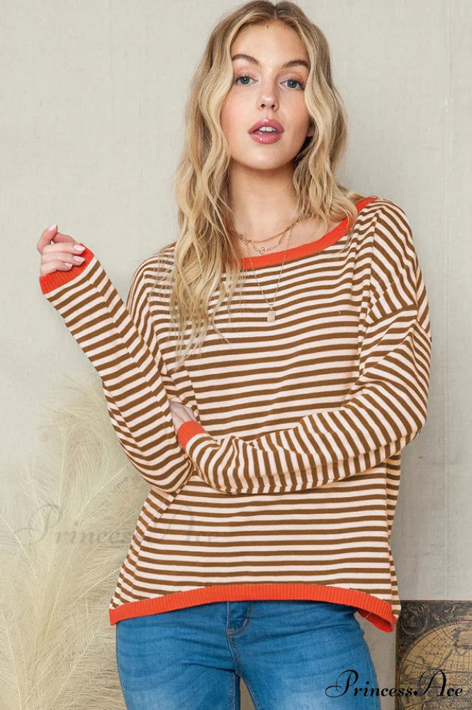 All Around The Charming Way Striped Top S / 4#