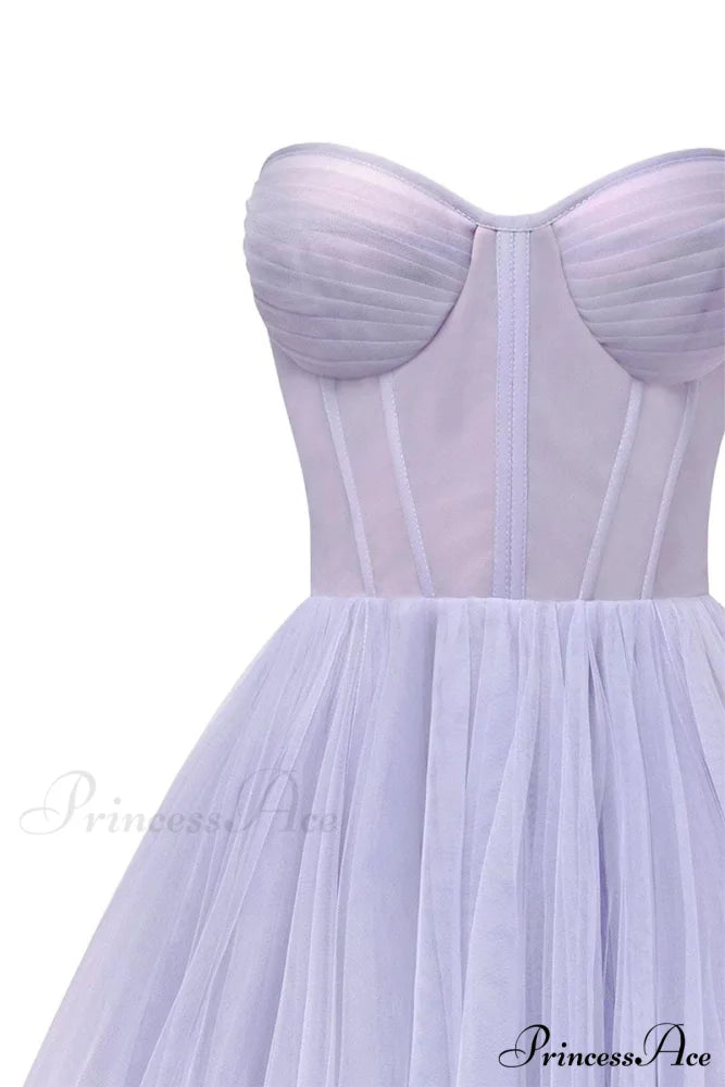 All For Love Trendy Strapless Tulle Midi Dress