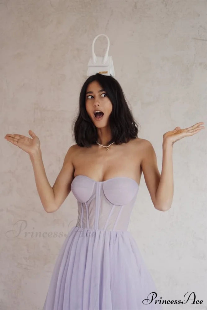 All For Love Trendy Strapless Tulle Midi Dress