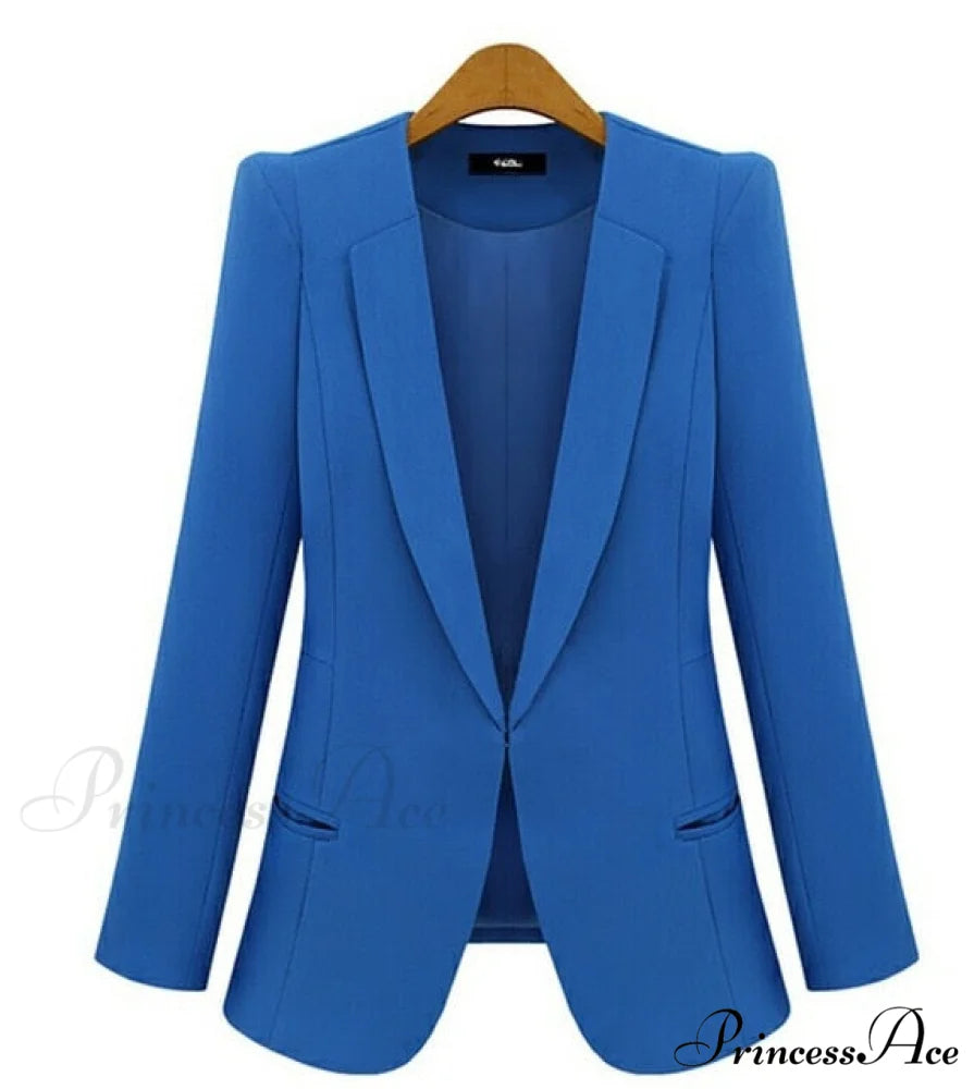 All-match Short Slim long-sleeve Blazer Blue / XS