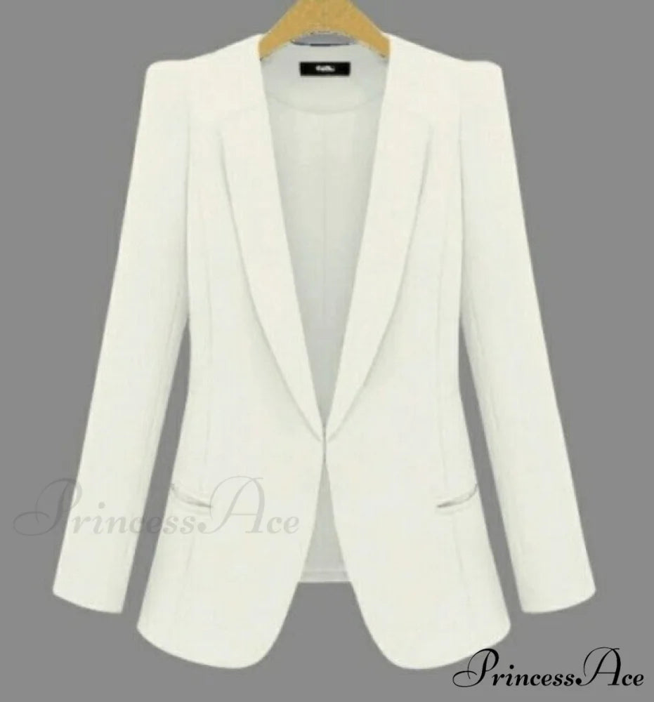 All-match Short Slim long-sleeve Blazer white / XS