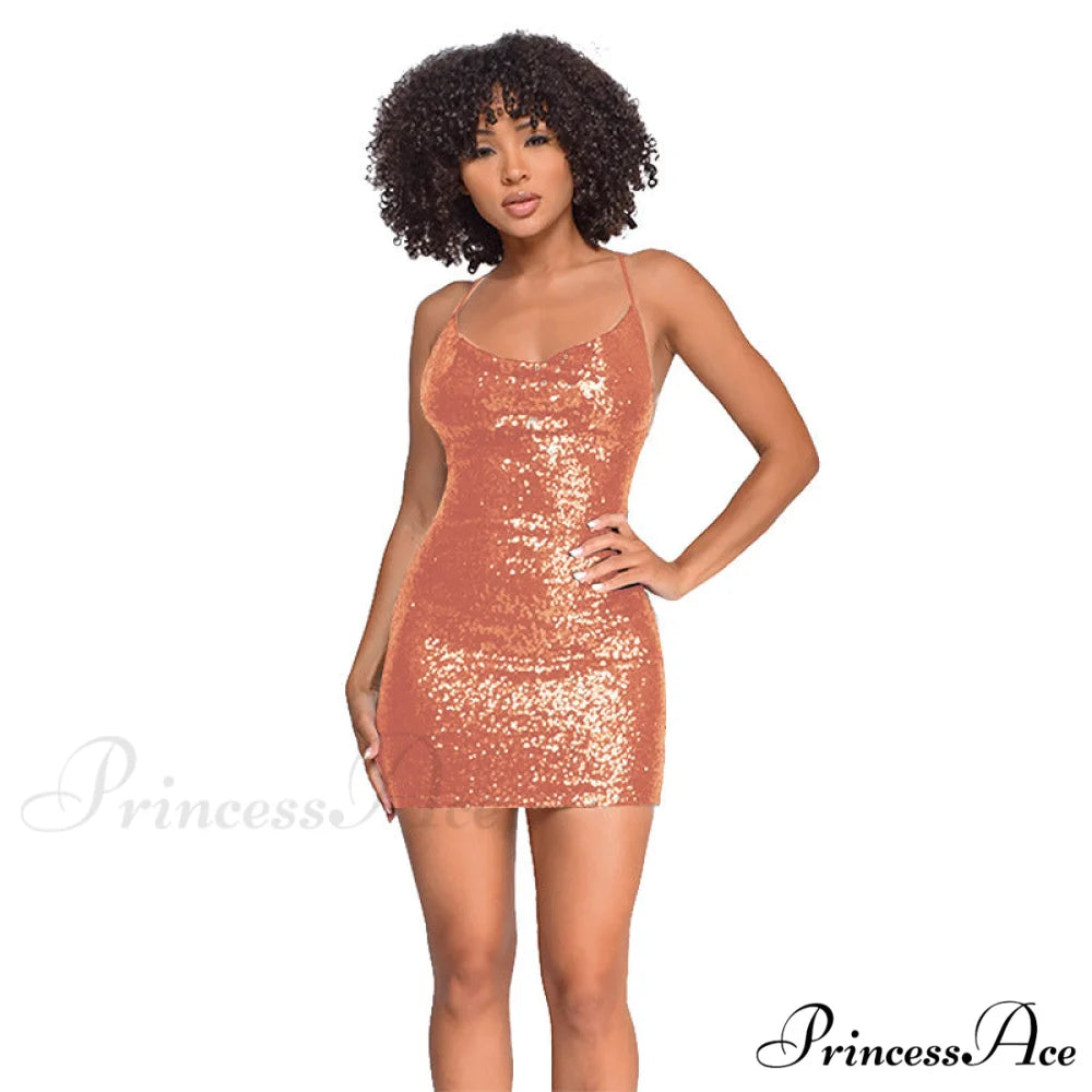 All The Drama Charming Sequin Mini Dress Champagne / S