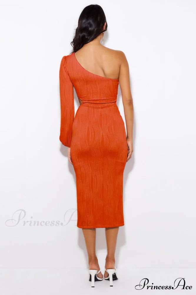 Allegra One Stylish Shoulder Midi Dress