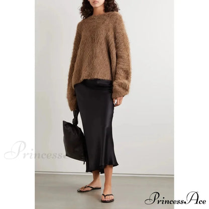 Alpaca-blend Cozy Loose Warm Comfortable Unique Trendy Casual Sweater