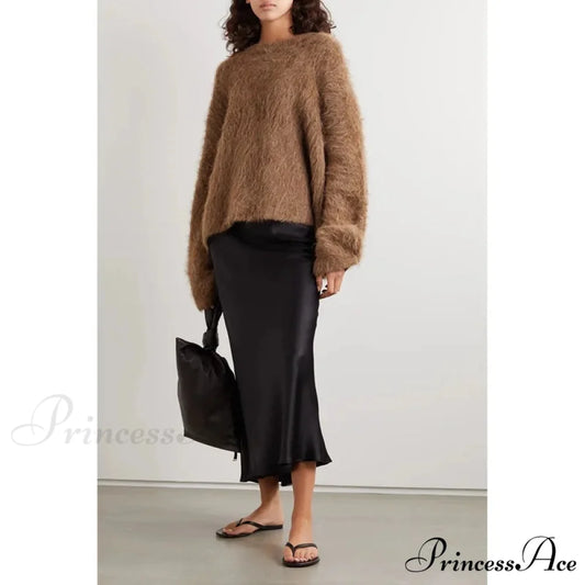 Alpaca-blend Cozy Loose Warm Comfortable Unique Trendy Casual Sweater