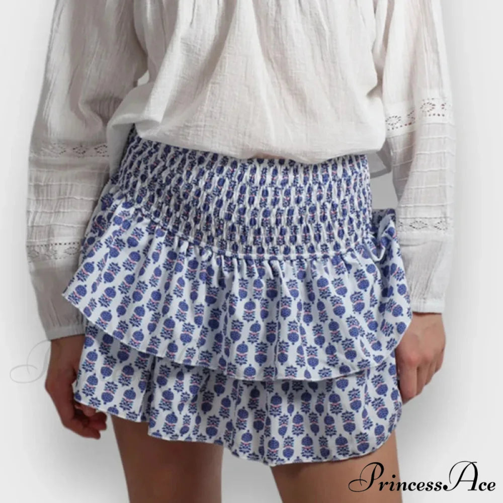 Alternative Graphic Frilly Pleated Skirt skirts-250223