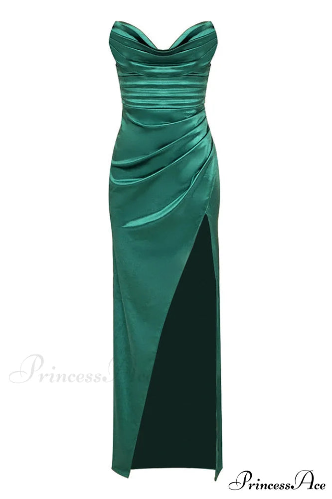 Alyce Satin Stylish Prom Dress XS / Emerald