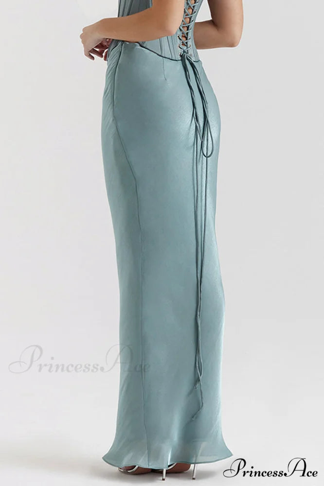 Amadi Satin Bra Charming + Maxi Skirt Set