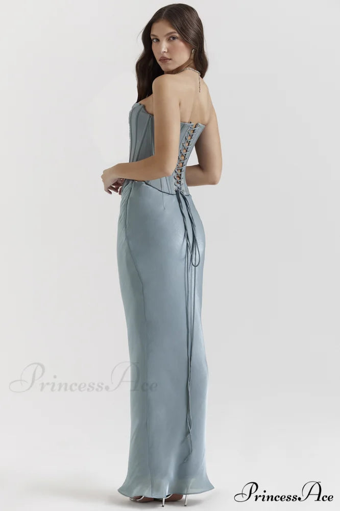 Amadi Satin Bra Charming + Maxi Skirt Set