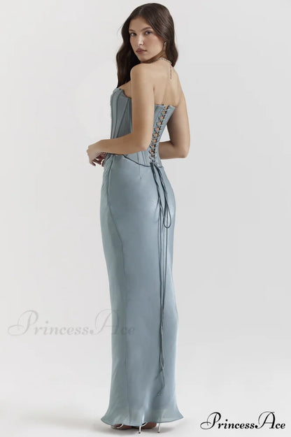 Amadi Satin Bra Charming + Maxi Skirt Set