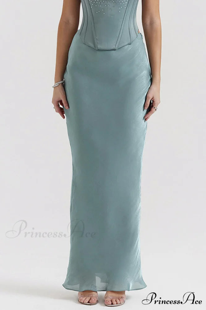 Amadi Satin Bra Charming + Maxi Skirt Set