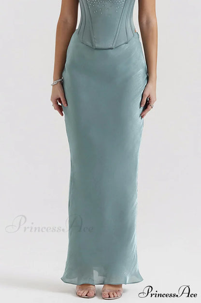 Amadi Satin Bra Charming + Maxi Skirt Set