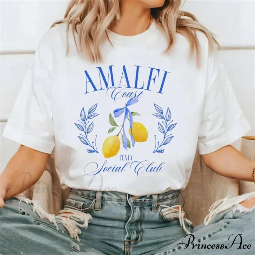 Amalfi Cost Stylish Graphic Tee White / M