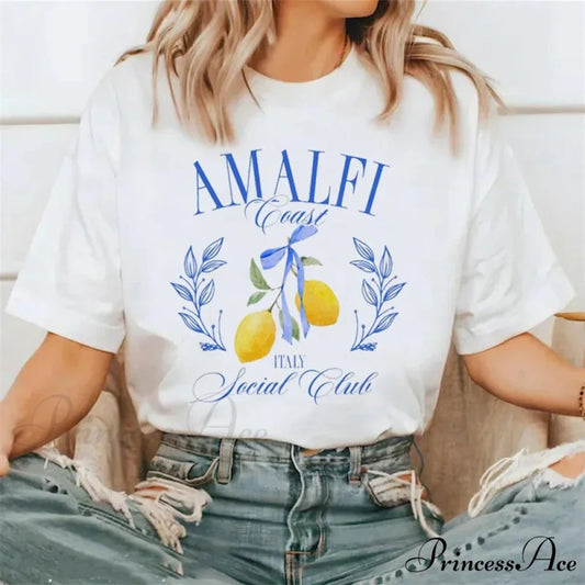 Amalfi Cost Stylish Graphic Tee White / M