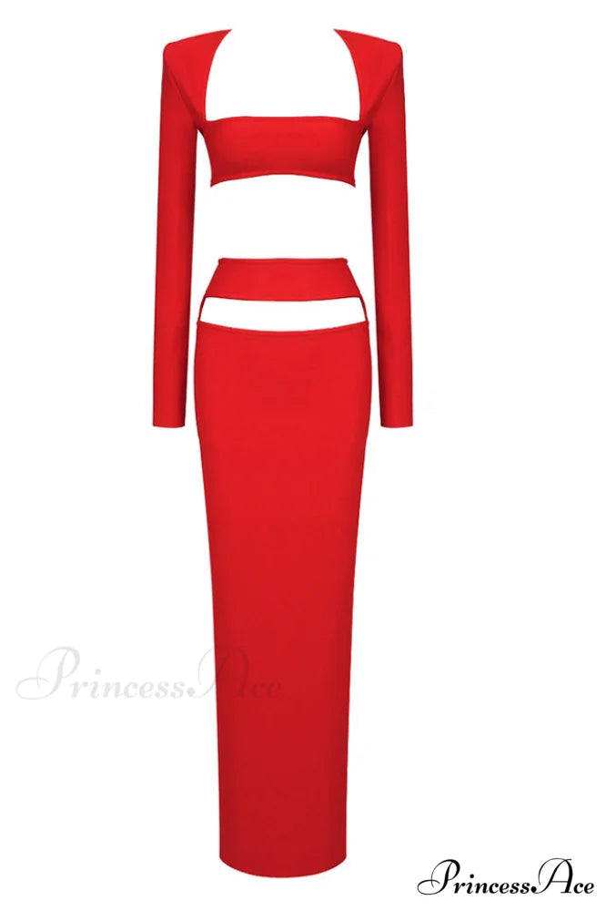 Amara Elegant Cutout Set XS / Red