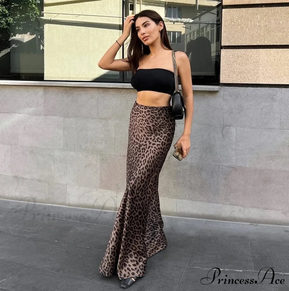 AMBERI Elegant LONG SKIRT Print / M