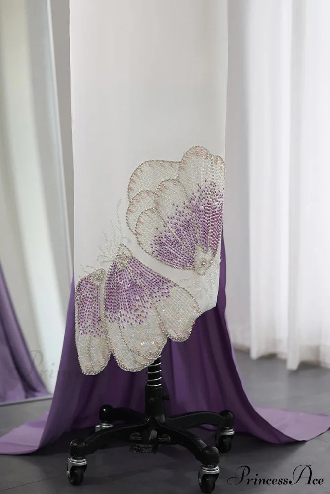 Ameena Beaded Graceful One-Shoulder Midi Dress