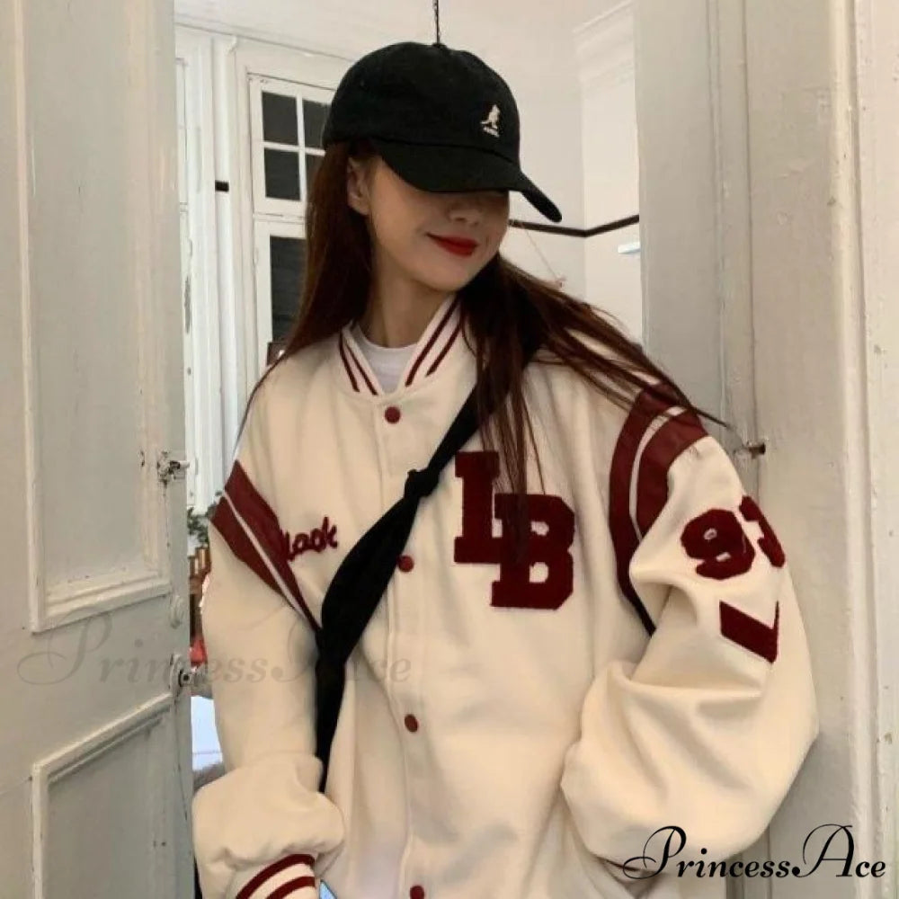 American Baseball Bomber Jacket White / M 55kg