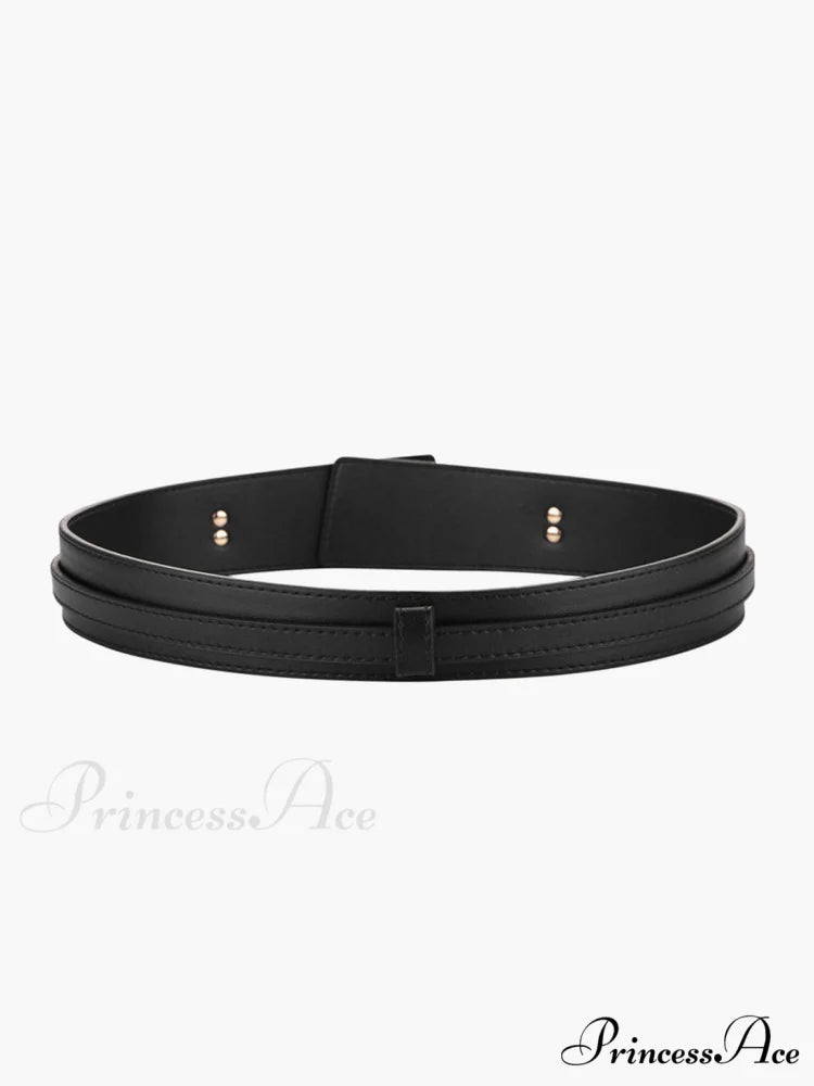 Amorini Charming Leather Belt Black / One Size