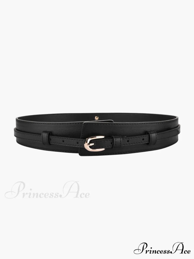Amorini Charming Leather Belt Black / One Size