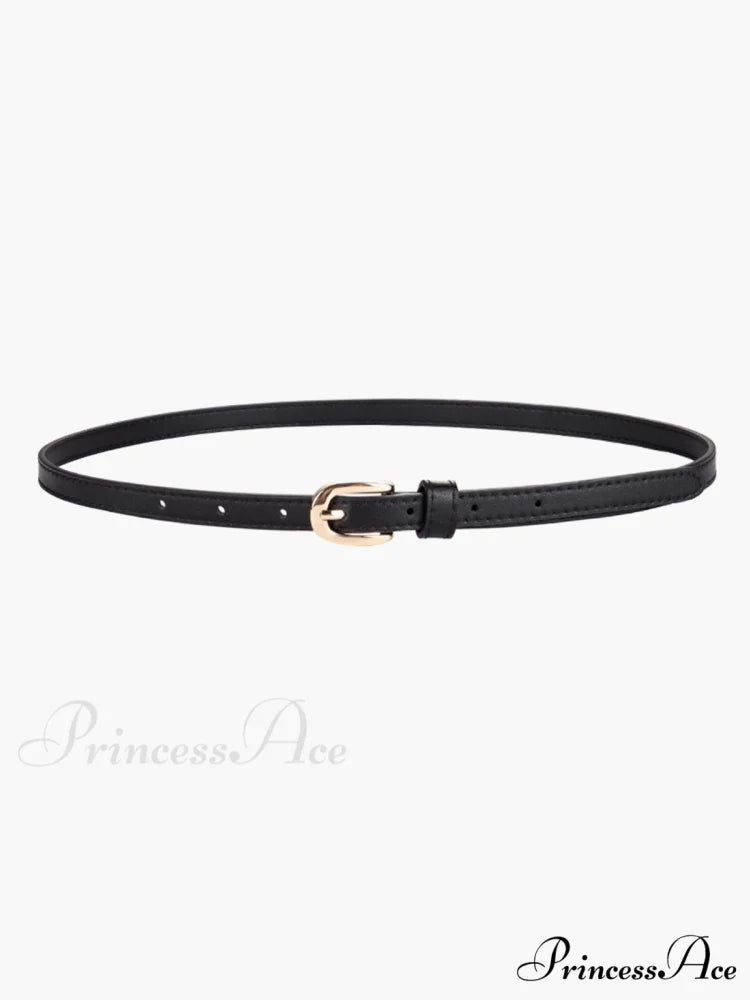 Amorini Charming Leather Belt Black / One Size